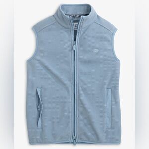 Southern Tide Vest Fleece Front Zipper Pockets Interior Pockets Light Blue Small